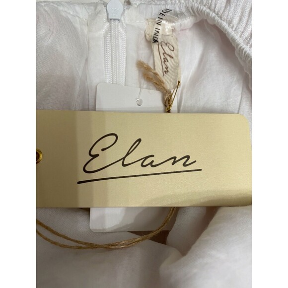 Elan Romper Off Shoulder White & Red Short Sleeves w Tassels Size M Rayon - Picture 7 of 7